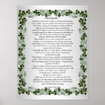 Desiderata "desired things" prose Irish background Print