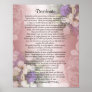 Desiderata "desired things", prose on floral print