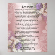 Desiderata "desired things", prose on floral print