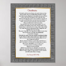 Desiderata "desired things", prose poster