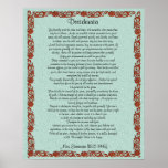 Desiderata "desired things", prose posters