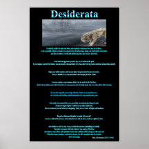 Desiderata Grey Wolves  Drinking Posters