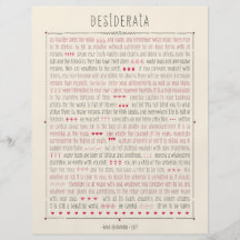 Desiderata Inspirational Poem Flyer Design