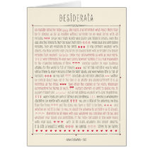 Desiderata Inspirational Poem Greeting Card
