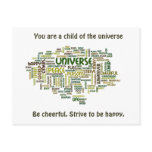 Desiderata Motivational Word Cloud Postcard