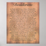 DESIDERATA on Wood Plank Poster