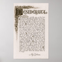 DESIDERATA Poster by Max Ehrmann=Charcoal