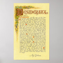 DESIDERATA Poster by Max Ehrmann=Florentine