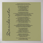 Desiderata Poster - Change Background Colour