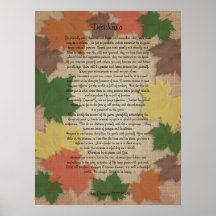 Desiderata prose Fall leaves Print