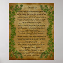 Desiderata prose Large ivy on parchment Posters