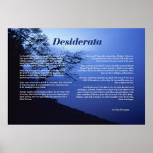 Desiderata Tree by Lake Poster