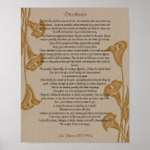 Desiderata with calla lilies print