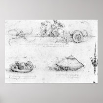 Design for a scythed chariot and armoured car poster