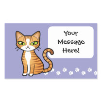 Design Your Own Cartoon Cat Rectangle Stickers