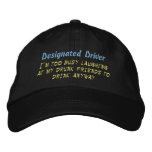 Designated Driver, embroidered hats