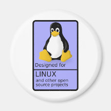 Designed for Linux Refrigerator Magnets