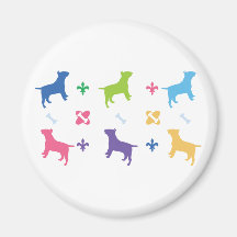Designer Bull Terrier Print Magnets