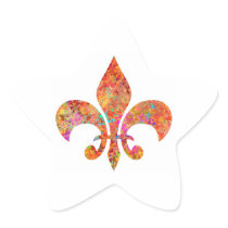 Designer Fleur-de-Lis Star Stickers