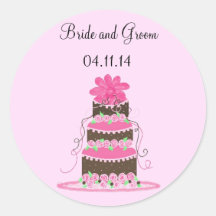 Designer Wedding Cake Save the Date Sticker