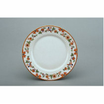 Dessert plate with colourful flower designs photo cut out