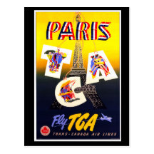 Destination Paris Vertical Postcard