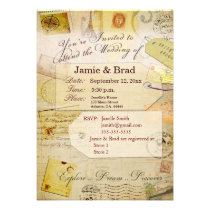 Destination Wedding Invitation Theme in cream invitations