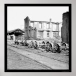 Destruction of the Rail Station in Richmond 1865 posters