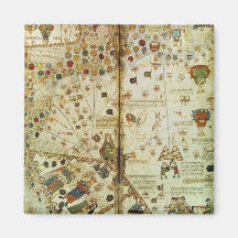 Detail from a Catalan World Map Magnets