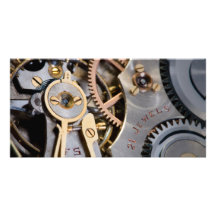Detail of a pocket watch customised photo card