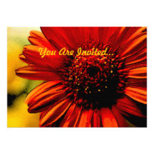 Detail of a Red Flower All-Purpose Invitation