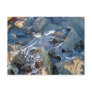 Detail of frozen river bank,ice,stone,sand,water.. post cards