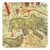 Detail of North Africa and Europe Square Sticker