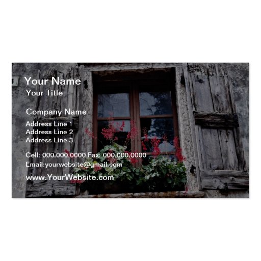 Detail of old house in Square, Garda, Italy  flowe Business Card