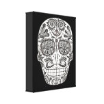 Detailed Day of the Dead Skull Art on Canvas Canvas Print