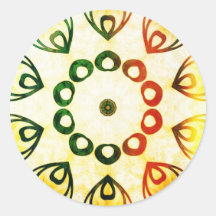 Detailed Primitive Tribal Seamless Pattern Round Stickers