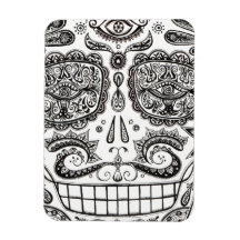 Detailed Sugar Skull Close-Up Premium Magnet