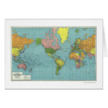 Detailed WWII World Map 1942 Greeting Cards