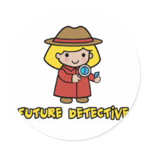 Detective Round Stickers