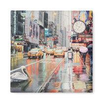 "Detour" Pelican in New York Watercolor Fridge Magnets