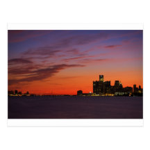 Detroit Cityscape 0552 Postcards
