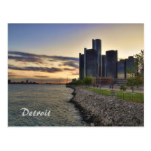 Detroit Riverfront Postcard