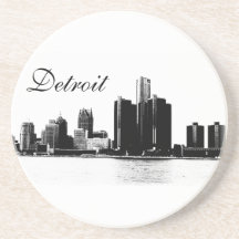 Detroit Skyline Beverage Coaster