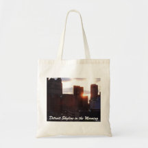 Detroit Skyline in the Morning Canvas Bag