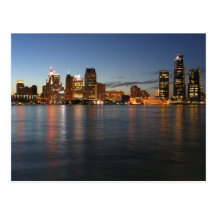 Detroit Skyline Post Card