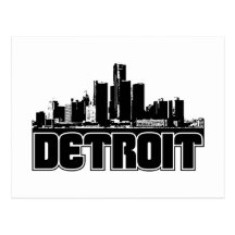 Detroit Skyline Post Card