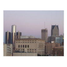 Detroit Skyline postcard