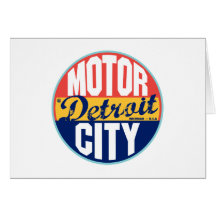 Detroit Vintage Label Greeting Cards