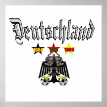 Deutschland 1954 1974 1990 Champions gifts Poster