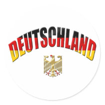 Deutschland logo flag of Germany gear Round Stickers
